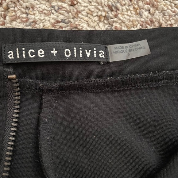 ❤️SOLD❤️ ALICE + OLIVIA BLACK LAMBSKIN LEATHER SIDE PANEL LEGGING BLACK SZ 6 - Picture 11 of 11